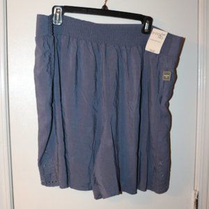 TERRA & SKY Blue Drawstring SHORTS  1x 16-18 NWT